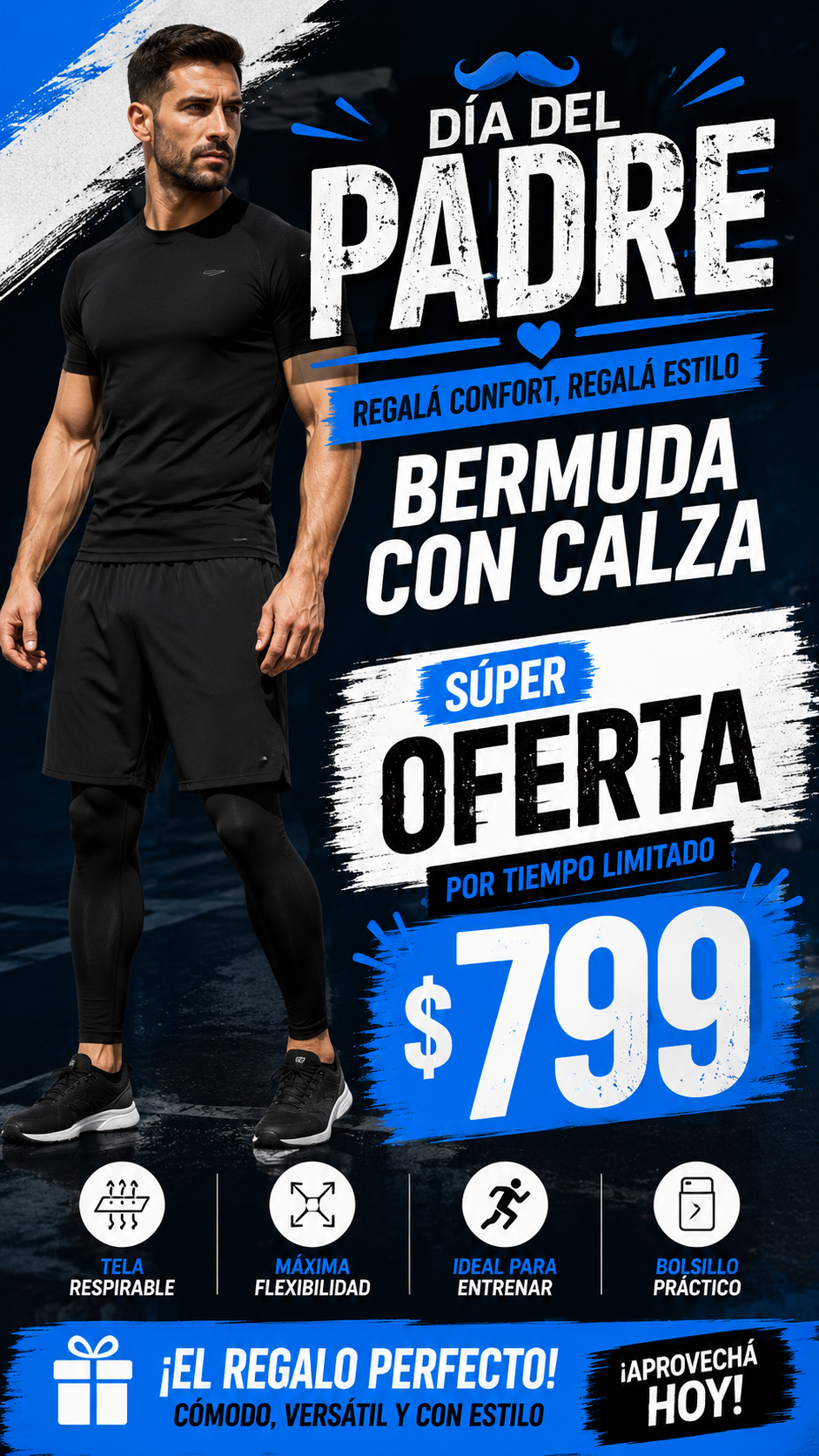 Bermuda con calza unisex